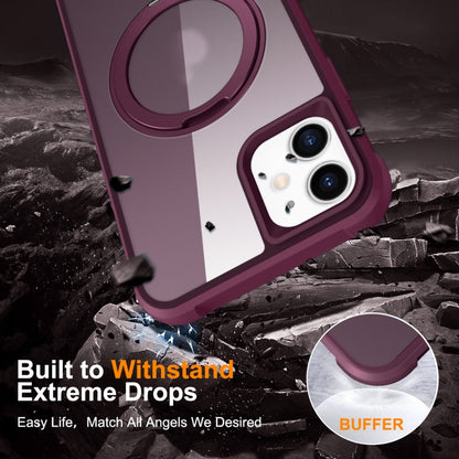 For iPhone 11 MagSafe Magnetic Rotating Holder Phone Case(Wine Red) by buy2fix