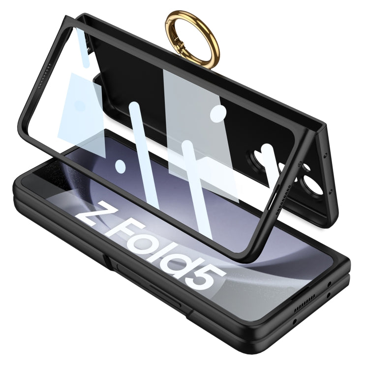 For Samsung Galaxy Z Fold5 GKK Ultra-thin Triaxial Ring Holder PC Phone Case(Black) - Galaxy Z Fold5 Cases by GKK | Online Shopping UK | buy2fix