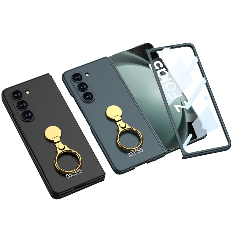 For Samsung Galaxy Z Fold5 GKK Ultra-thin Triaxial Ring Holder PC Phone Case(Black) - Galaxy Z Fold5 Cases by GKK | Online Shopping UK | buy2fix