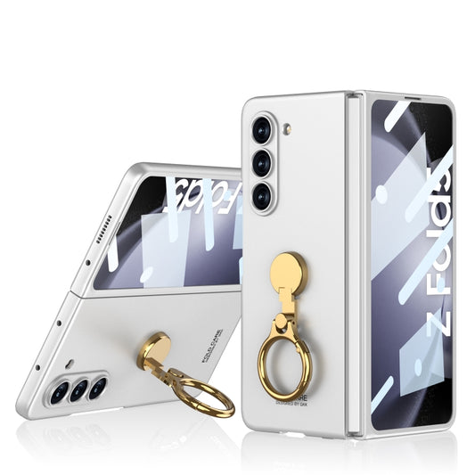For Samsung Galaxy Z Fold5 GKK Ultra-thin Triaxial Ring Holder PC Phone Case(Silver) - Galaxy Z Fold5 Cases by GKK | Online Shopping UK | buy2fix