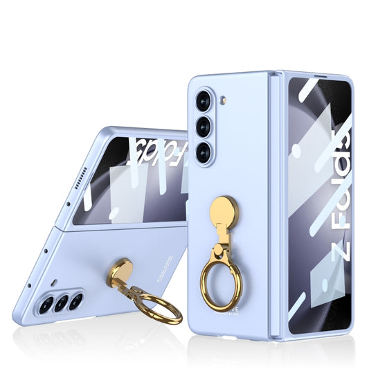 For Samsung Galaxy Z Fold5 GKK Ultra-thin Triaxial Ring Holder PC Phone Case(Light Blue) - Galaxy Z Fold5 Cases by GKK | Online Shopping UK | buy2fix