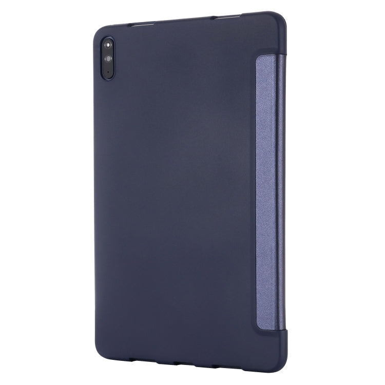 For Huawei Matepad 10.4 GEBEI Shockproof Horizontal Flip Leather Case with Three-folding Holder(Blue) - Huawei by GEBEI | Online Shopping UK | buy2fix