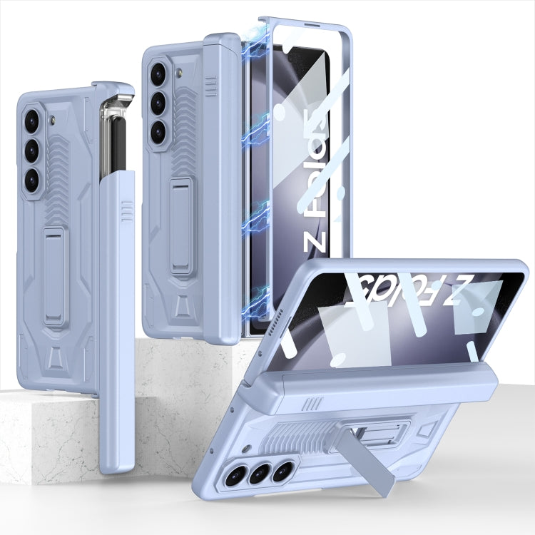 For Samsung Galaxy Z Fold5 GKK Integrated Folding Battle Shell PC Phone Case with Pen Box(Light Blue) - Galaxy Z Fold5 Cases by GKK | Online Shopping UK | buy2fix
