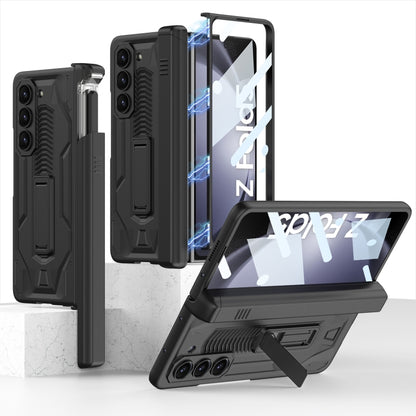 For Samsung Galaxy Z Fold5 GKK Integrated Folding Battle Shell PC Phone Case with Pen Box(Black) - Galaxy Z Fold5 Cases by GKK | Online Shopping UK | buy2fix