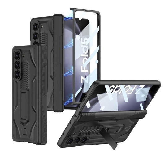 For Samsung Galaxy Z Fold5 GKK Integrated Magnetic Armor Flip Phone Case with Holder(Black) - Galaxy Z Fold5 Cases by GKK | Online Shopping UK | buy2fix