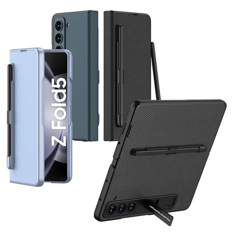 For Samsung Galaxy Z Fold5 GKK Flip Leather All-Inclusive Phone Case with Pen Holder(Black) - Galaxy Z Fold5 Cases by GKK | Online Shopping UK | buy2fix