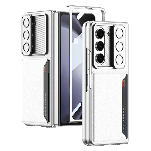 For Samsung Galaxy Z Fold5 GKK Integrated Ultra-thin Sliding Window Folding Phone Case with Card Holder(Silver) - Galaxy Z Fold5 Cases by GKK | Online Shopping UK | buy2fix