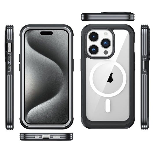 For iPhone 15 Life Waterproof MagSafe Magnetic Rugged Phone Case(Black) by buy2fix