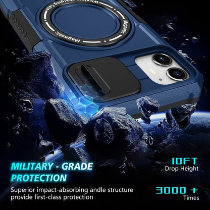 For iPhone 12 Sliding Camshield MagSafe Holder TPU Hybrid PC Phone Case(Royal Blue) by buy2fix