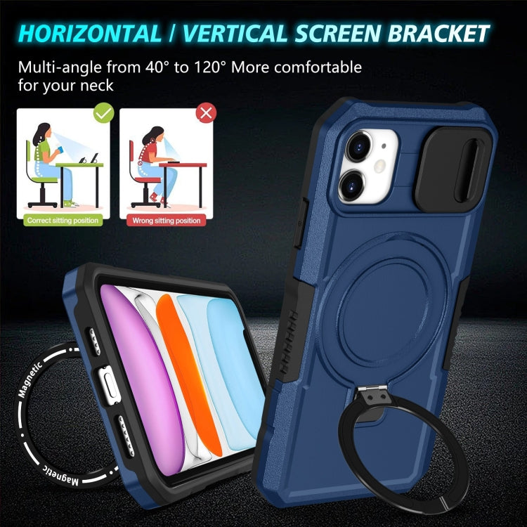 For iPhone 11 Sliding Camshield Magsafe Holder TPU Hybrid PC Phone Case(Royal Blue) - iPhone 11 Cases by buy2fix | Online Shopping UK | buy2fix