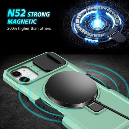 For iPhone 11 Sliding Camshield MagSafe Holder TPU Hybrid PC Phone Case(Light Blue) by buy2fix