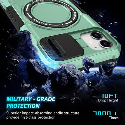 For iPhone 11 Sliding Camshield MagSafe Holder TPU Hybrid PC Phone Case(Light Blue) by buy2fix