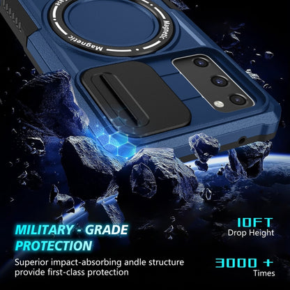 For Samsung Galaxy S20 FE Sliding Camshield Magsafe Holder TPU Hybrid PC Phone Case(Royal Blue) by buy2fix