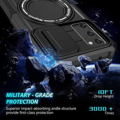 For Samsung Galaxy S20 FE Sliding Camshield Magsafe Holder TPU Hybrid PC Phone Case(Black) by buy2fix