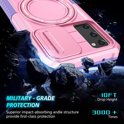 For Samsung Galaxy S20 FE Sliding Camshield Magsafe Holder TPU Hybrid PC Phone Case(Purple Pink) by buy2fix