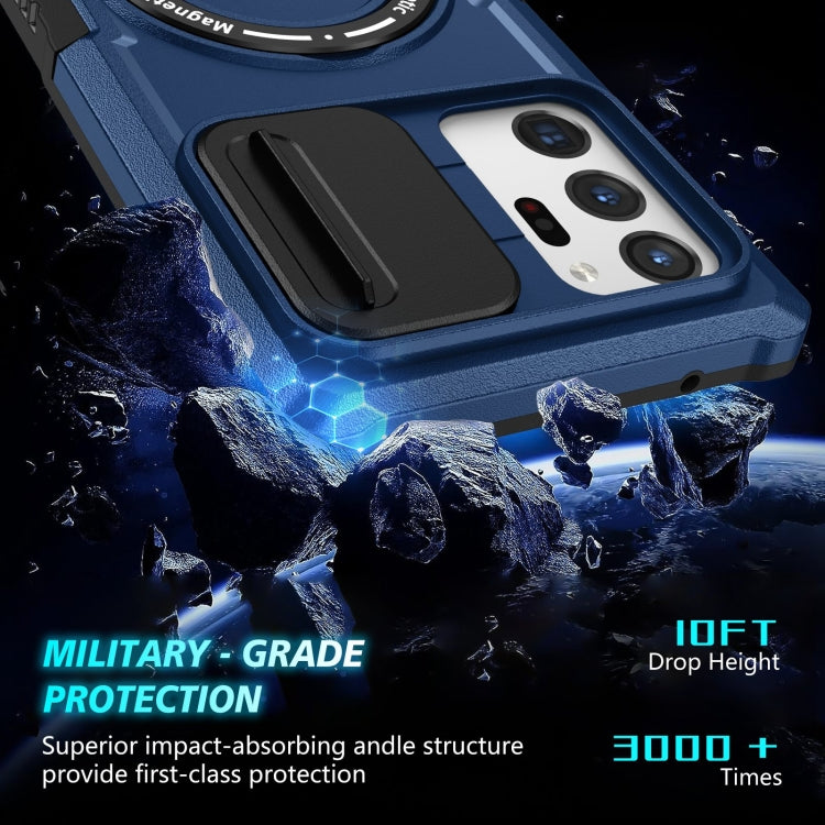 For Samsung Galaxy Note20 Ultra Sliding Camshield Magsafe Holder TPU Hybrid PC Phone Case(Royal Blue) by buy2fix
