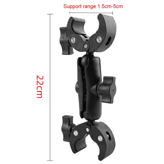 Motorcycle Dual-heads Crabs Clamps Handlebar Fixed Mount, Length:22cm by buy2fix