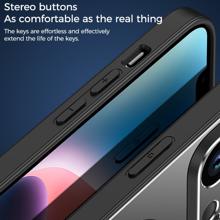 For iPhone 13 Large Window MagSafe Skin Feel PC Phone Case(Silver Gray) by buy2fix