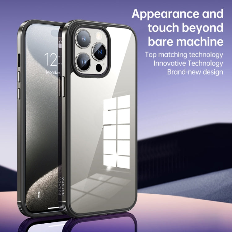 For iPhone 15 Pro Max SULADA Metal Frame + Nano Glass + TPU Phone Case(Dark Purple) - iPhone 15 Pro Max Cases by SULADA | Online Shopping UK | buy2fix