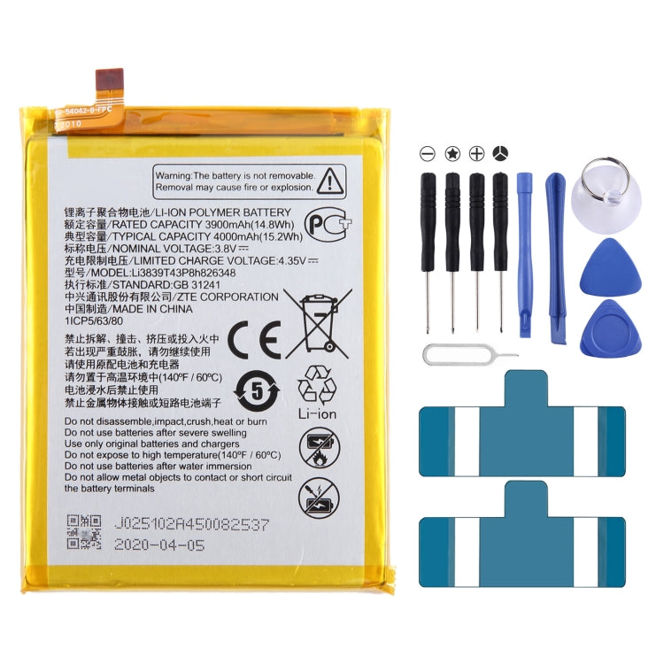 For ZTE Blade A7S A7 2020 Battery Replacement Li3839T43P8h826348 4000mAh - Others by buy2fix | Online Shopping UK | buy2fix