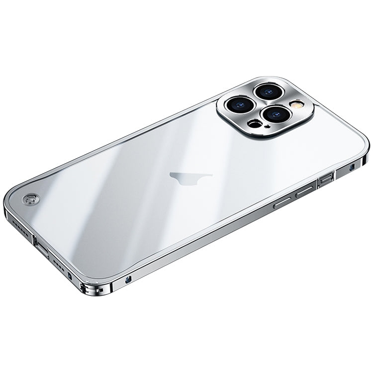 For iPhone 15 Pro Max Metal Frame Frosted PC Shockproof Phone Case(Silver) - iPhone 15 Pro Max Cases by buy2fix | Online Shopping UK | buy2fix