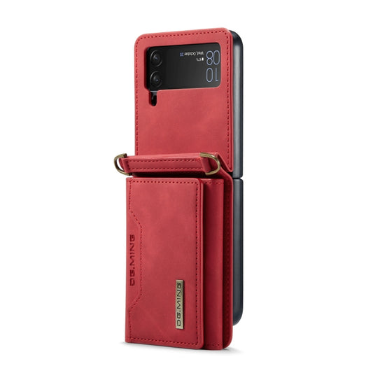 For Samsung Galaxy Z Flip3 5G DG.MING M2 Series Card Bag Magnetic Leather Phone Case(Red) by DG.MING