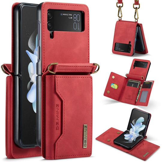 For Samsung Galaxy Z Flip4 5G DG.MING M2 Series Card Bag Magnetic Leather Phone Case(Red)