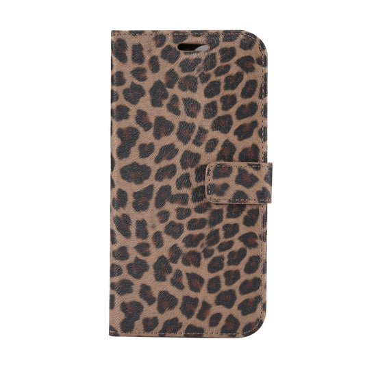 For iPhone 15 Pro Max Leopard Pattern Horizontal Flip Leather Phone Case(Brown) by buy2fix