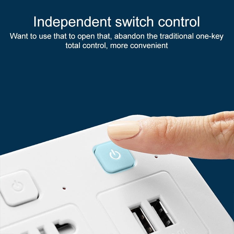 Home Office Multifunctional USB Wireless Plug Converter Plug Board 1 to 4 + 2USB - Extension Socket by buy2fix | Online Shopping UK | buy2fix