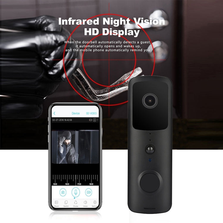 T30 Tuya Smart WiFi Visual Dingdong Doorbell with Battery Supports Two-Way Intercom & Night Vision(Black) by buy2fix