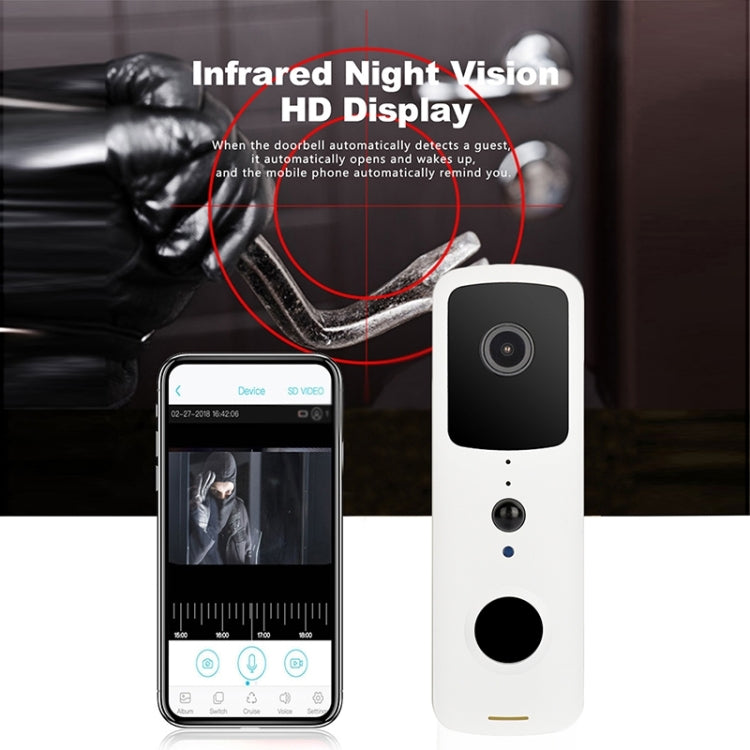 T30 Tuya Smart WiFi Visual Dingdong Doorbell with Battery Supports Two-Way Intercom & Night Vision(White) by buy2fix