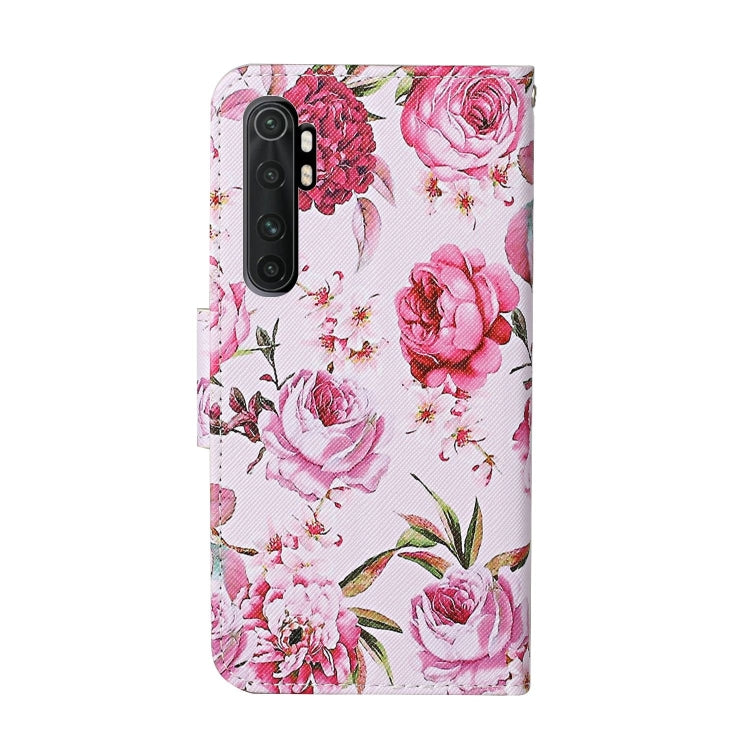 For Xiaomi Mi Note 10 Lite Colored Drawing Pattern Horizontal Flip Leather Case with Holder & Card Slots & Wallet(Peony) by buy2fix