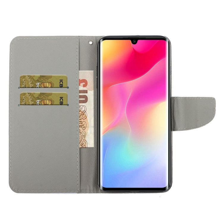 For Xiaomi Mi Note 10 Lite Colored Drawing Pattern Horizontal Flip Leather Case with Holder & Card Slots & Wallet(Peony) by buy2fix