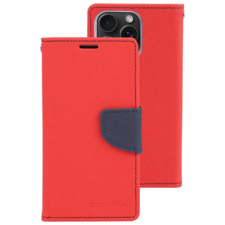 For iPhone 15 Pro Max GOOSPERY FANCY DIARY Cross Texture Leather Phone Case(Red) - iPhone 15 Pro Max Cases by GOOSPERY | Online Shopping UK | buy2fix