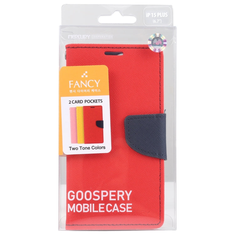 For iPhone 15 Pro Max GOOSPERY FANCY DIARY Cross Texture Leather Phone Case(Red) - iPhone 15 Pro Max Cases by GOOSPERY | Online Shopping UK | buy2fix
