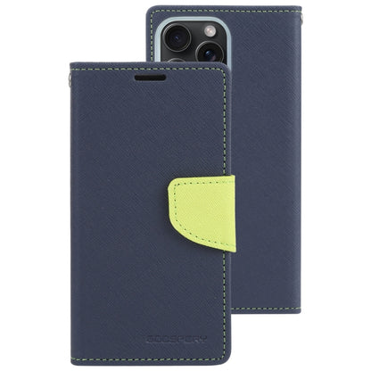 For iPhone 15 Pro Max GOOSPERY FANCY DIARY Cross Texture Leather Phone Case(Navy Blue) - iPhone 15 Pro Max Cases by GOOSPERY | Online Shopping UK | buy2fix