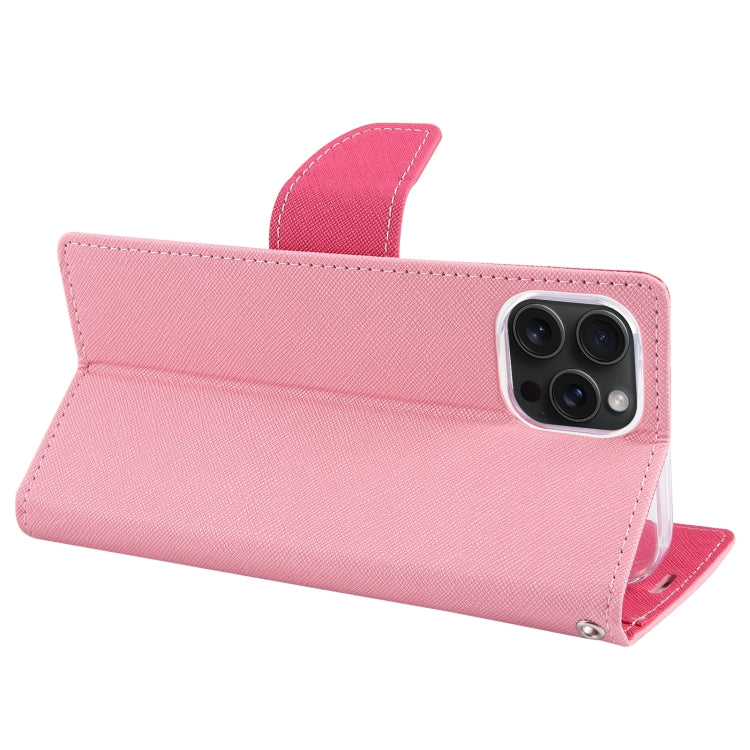 For iPhone 15 Pro Max GOOSPERY FANCY DIARY Cross Texture Leather Phone Case(Pink) - iPhone 15 Pro Max Cases by GOOSPERY | Online Shopping UK | buy2fix
