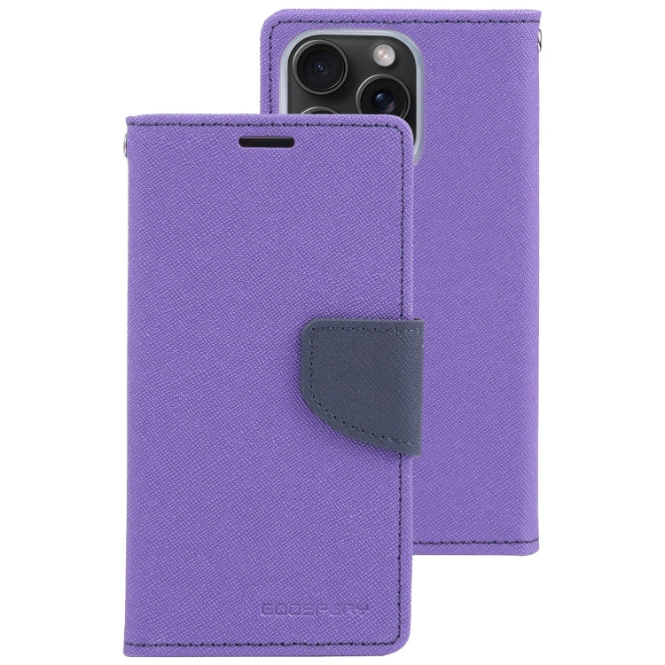 For iPhone 15 Pro Max GOOSPERY FANCY DIARY Cross Texture Leather Phone Case(Purple) - iPhone 15 Pro Max Cases by GOOSPERY | Online Shopping UK | buy2fix