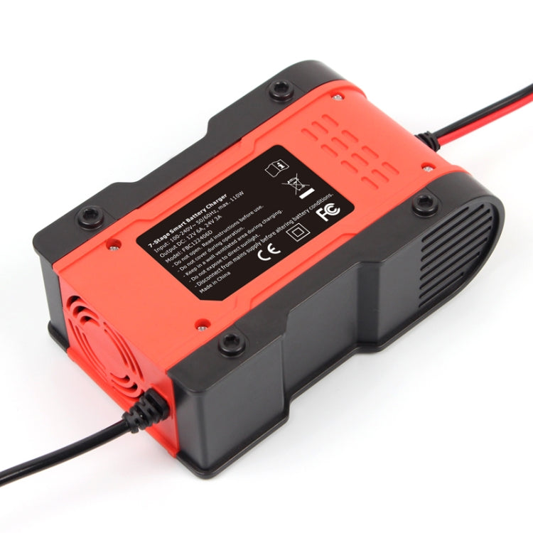 FOXSUR 12V-24V Car Motorcycle Repair Battery Charger AGM Charger Color:Red(US Plug) - Battery Charger by FOXSUR | Online Shopping UK | buy2fix