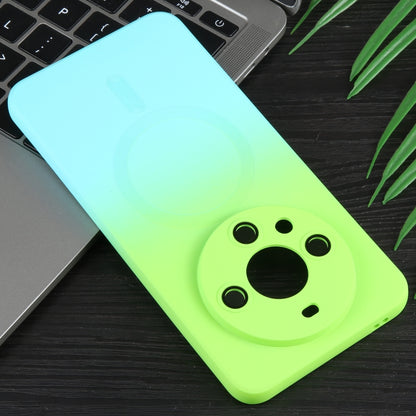 For Huawei Mate 60 Liquid TPU Silicone Gradient MagSafe Phone Case(Cyan Blue) by buy2fix
