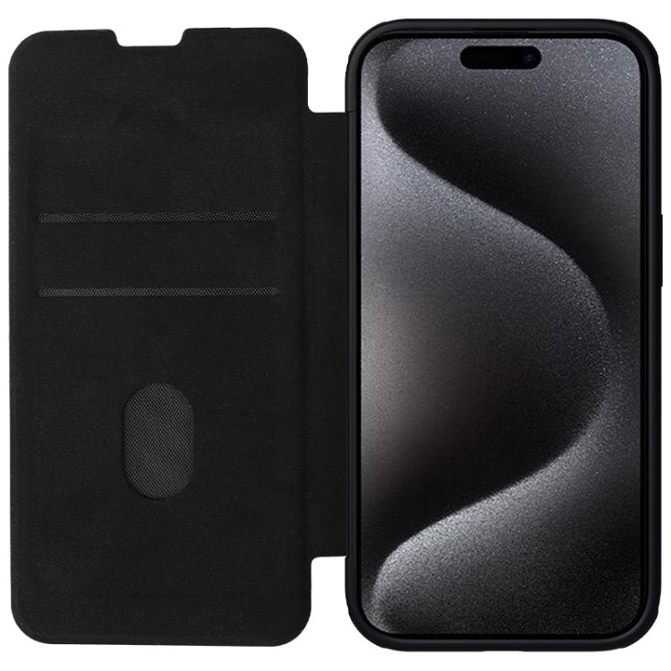 For iPhone 15 Pro Max NILLKIN QIN Series Pro Plain Leather Phone Case(Black) - iPhone 15 Pro Max Cases by NILLKIN | Online Shopping UK | buy2fix