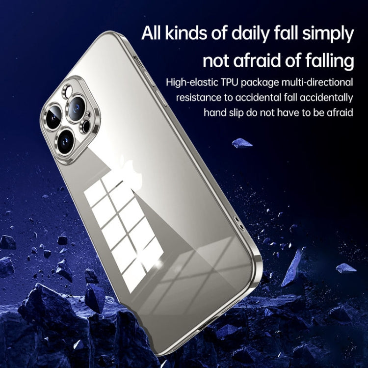 For iPhone 15 Pro Max SULADA Shine Through Series Plating TPU Transparent Phone Case(Sierra Blue) - iPhone 15 Pro Max Cases by SULADA | Online Shopping UK | buy2fix