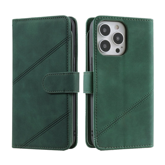 For iPhone 15 Pro Max Skin Feel Multi-card Wallet Leather Phone Case(Green) by buy2fix