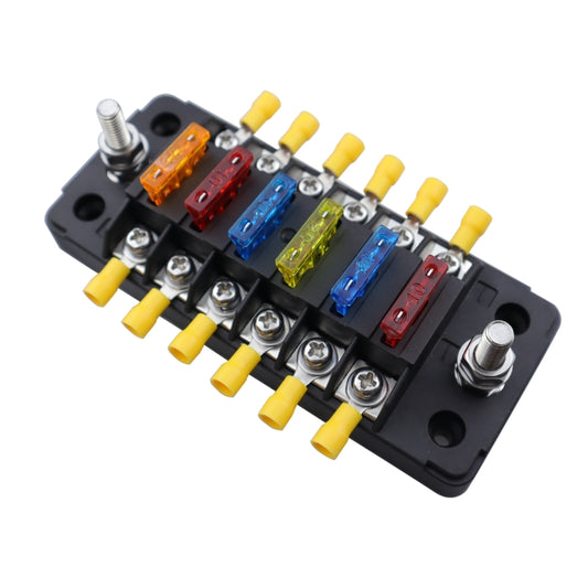 CP-4041 Vertical 6 Way Fuse Block with Fuses and Terminals by buy2fix