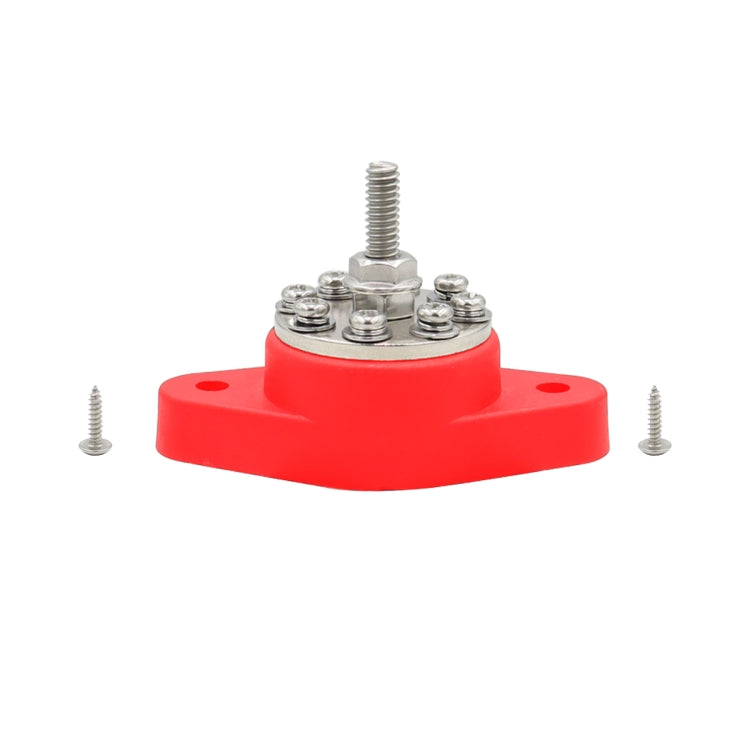 5/16 inch M8 RV Yacht 8-way Terminal Stud with 2pcs M5x20 Screws(Red) - Booster Cable & Clip by buy2fix | Online Shopping UK | buy2fix