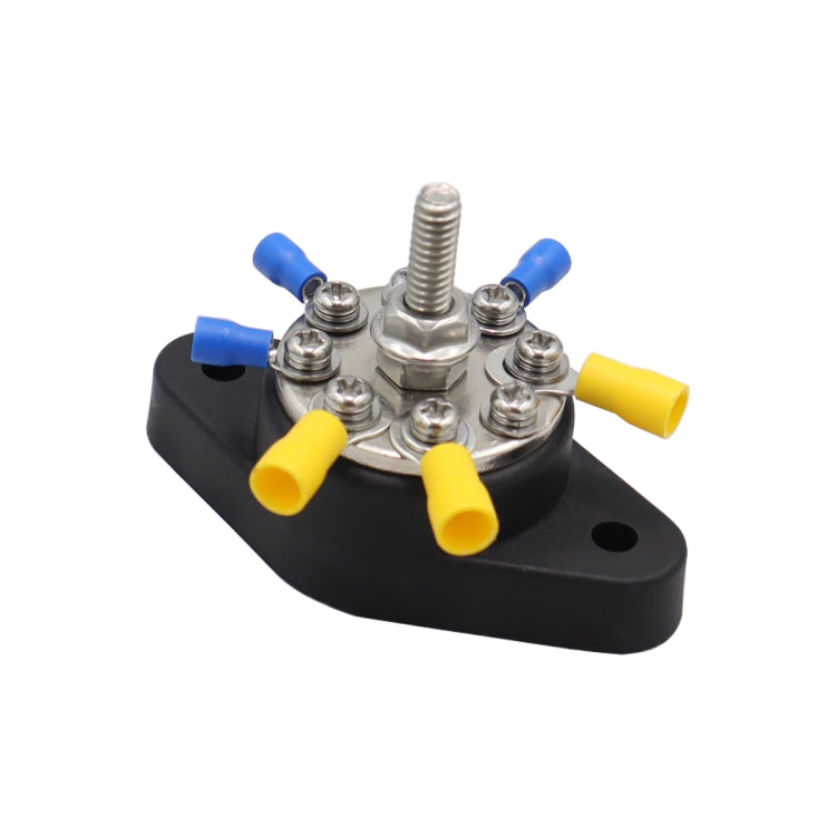 CP-4102 5/16 inch M8 RV Yacht 8-way Terminal Stud with 2pcs M5x20 Screws + Terminals(Black + Red) by buy2fix