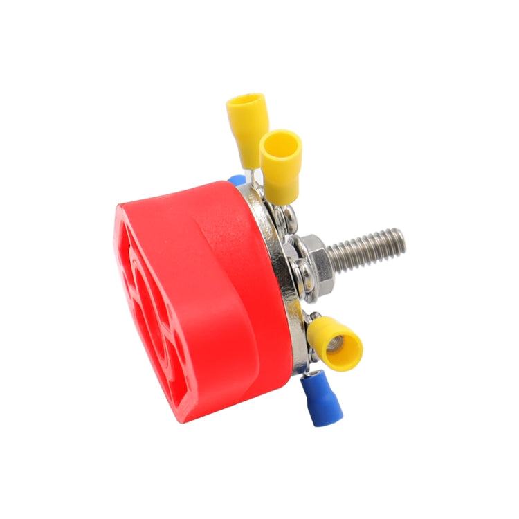 CP-4102 5/16 inch M8 RV Yacht 8-way Terminal Stud with 2pcs M5x20 Screws + Terminals(Black + Red) by buy2fix