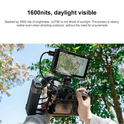 FEELWORLD LUT5E 5.5 inch High Bright 1600nit Touch Screen DSLR Camera Field Monitor F970 External Power and Install Kit 4K HDMI 1920X1080 IPS Panel(Black) - On-camera Monitors by FEELWORLD | Online Shopping UK | buy2fix