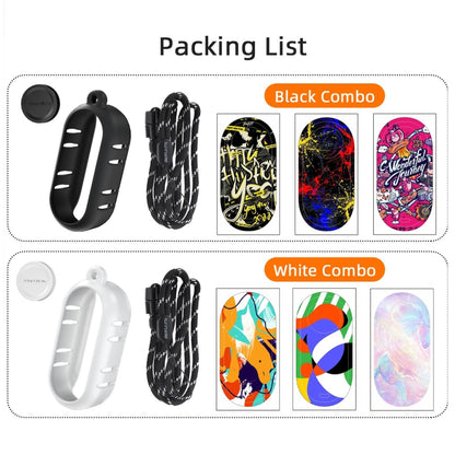 For Insta360 GO 3 Sunnylife Cooling Silicone Case Stickers Skin Wrap Lens Cover with Neck Strap(Black) - Case & Bags by Sunnylife | Online Shopping UK | buy2fix