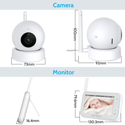 ABM201 4.5 inch Wireless Video Night Vision Baby Monitor Security Camera(EU Plug) by buy2fix